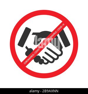 Kein Vektorsymbol für Handshake. Kontakt anhalten Stock Vektor