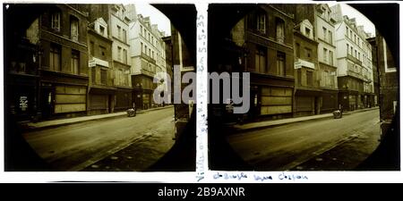 SAINT-MARTIN-STRASSE CAPON, 3RD-BEZIRK Rue Saint-Martin, Rue Chapon. Paris (IIIème arr.). 1935. Photographie anonyme. Paris, musée Carnavalet. Stockfoto