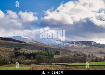 Moffat Dale im späten Winter, Dumfries & Galloway, Schottland Stockfoto