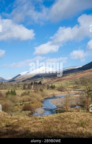 Moffat Dale im späten Winter, Dumfries & Galloway, Schottland Stockfoto