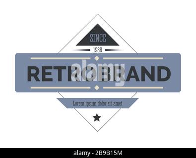 Retro-Logo oder -Label, isoliertes Symbol, alte Corporate Identity Stock Vektor