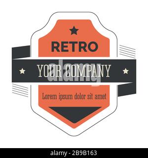Corporate Identity im Retro, isoliertes Vintage-Symbol, Logo im alten Design Stock Vektor
