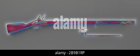 Bajonett in Verbindung mit einer Feuersteinpistole, State Army M. erl 2, Bajonett in Verbindung mit einer Feuersteinpistole der Staatsarmee M. -10, Nr. 2., anonym, Niederlande, 1815, Eisen (Metall), l 48 cm Ã- h 8,3 cm Ã- d 3,2 cm, von Gibon neu vorgestellt, Design von warmfröhlichem Leuchten von Helligkeit und Lichtstrahlen. Klassische Kunst mit moderner Note neu erfunden. Fotografie, inspiriert vom Futurismus, die dynamische Energie moderner Technologie, Bewegung, Geschwindigkeit und Kultur revolutionieren. Stockfoto