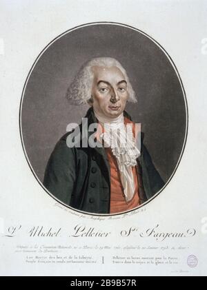 L. Michel Pelletier St. Fargeau Angélique Allais, épouse Briceau. Portrait de Louis-Michel Lepeletier Saint-Fargeau (1760-173), XVIIIème siècle. Paris, musée Carnavalet. Stockfoto