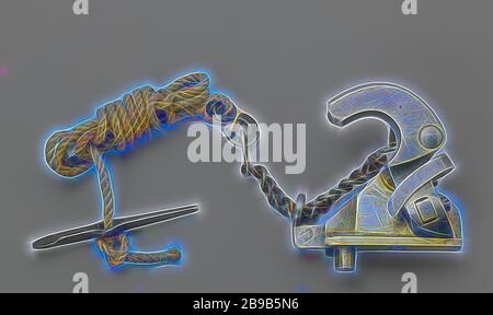Gunlock (Percussion), Percussion schloss mit Messinggehäuse und Bügeleisen Mechanismus, Hahn und die Befestigungsschraube. Es muss in Längsrichtung gegen die rechte Seite der Sperre Höhe montiert werden und ist eine senkrechte Befestigungsschraube und eine Nocken an der Unterseite. Der Hammer unten mit einer Kette, die sich durch ein Auge läuft gezogen wird, während eine Cam auf der linken Seite der Sperre stößt es nach links, nach unten, wird der Hammer zurück nach rechts durch eine Feder geschoben, das ist der Hammer aus zurück geschlagen werden gewaltsam zu verhindern, indem die Flamme aus dem zundgat wenn gefeuert., anonym, Karlberg Palace, 1830-1834, Bügeleisen Stockfoto