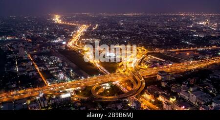 Bangkok Luftbild, über dem Bezirk Ekkamai in Thailand Stockfoto