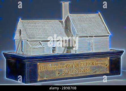 Papiermodell des Hauses des Zaren Peter I. in Zaandam, dem Haus des Zaren Peter in Zaandam. Modell in White Paper, in Glaskoffer, Zaandam, Peter I. der große (Zar von Russland), François de Richemont, den Haag, c 1822 Papier, Holz (Pflanzenmaterial), Pappe, Glas, Kappen, h 21 cm × w 27 cm × h 12,5 cm, von Gibon neu vorgestellt, Design von warmem, fröhlichem Leuchten von Helligkeit und Lichtstrahlen. Klassische Kunst mit moderner Note neu erfunden. Fotografie, inspiriert vom Futurismus, die dynamische Energie moderner Technologie, Bewegung, Geschwindigkeit und Kultur revolutionieren. Stockfoto