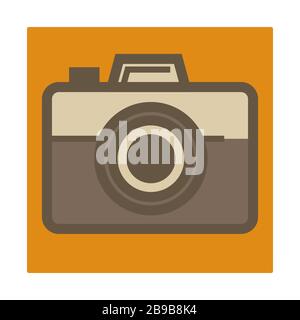 Isoliertes Symbol für Retro-Fotokamera, Fotoausrüstung Stock Vektor