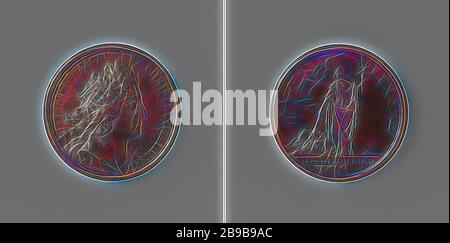 Frieden von Rijswijk, zu Ehren von Ludwig XVI., Bronzemedaille. Vorderseite: Die Büste des Menschen im Inneren. Umgekehrt: Frieden mit olivem Zweig in den Händen, der mit einem Brennhaufen an Waffen innerhalb des Umfangs verbrannt wurde, abgeschnitten: Aufschrift., Rijswijk, Ludwig XVI. (König von Frankreich), Jean Mauger, Paris, 1699 - 1703, Bronze (Metall), markant (Metallverarbeitung), d 4,1 cm × w 30,67 gr, von Gibon neu vorgestellt, Entwurf eines warmfröhlichen Lichts von Helligkeit und Lichtstrahlen. Klassische Kunst mit moderner Note neu erfunden. Fotografie, inspiriert von Futurismus, die dynamische Energie moderner Technologie, Bewegung, Geschwindigkeit und Revolutionierung umfasst Stockfoto
