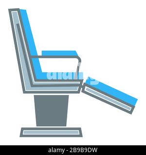 Zahnarztstuhl isolierte Ikone, Zahnheilkundeklinikmöbel Stock Vektor