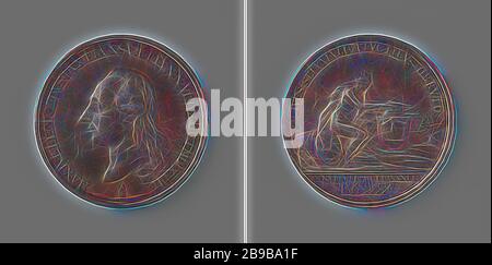 Tod von Maximilian Julius Leopolds, Herzog von Brunswijk, ertrank bei Hochwasser in der oder, Silbermedaille. Vorderseite: Die Büste des Menschen im Inneren. Rückseite: Bekrönte Frau mit Trauer neben dem Leichnam in einer Aufschrift, abgeschnitten: Inschrifttafel., Frankfurt an der oder, oder, Maximilian Julius Leopold-Wolfenbütteler, Abraham Abrahamson, Berlin, 1785, Silber (Metall), markant (Metallbearbeitung), d 4,2 cm × w 27,95 gr, von Gibon neu vorstellbar, Gestaltung von warmem fröhlichem Leuchten von Helligkeit und Lichtstrahlen. Klassische Kunst mit moderner Note neu erfunden. Fotografie ins Stockfoto