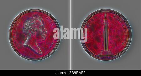 Erstellung einer Säule für Lord Hill in Shrewsbury, Bronze Medal. Vorderseite: Die Büste des Menschen im Inneren. Rückwärts: Säule im Umfang, abgeschnitten: Jahr, Shrewsbury, Sir Rowland Hill, Thomas Halliday, London, 1816, Bronze (Metall), auffallend (Metallverarbeitung), d 5,4 cm × w 66,80 gr, von Gibon neu vorstellbar, Design von warmem, fröhlichem Leuchten von Helligkeit und Lichtstrahlen. Klassische Kunst mit moderner Note neu erfunden. Fotografie, inspiriert vom Futurismus, die dynamische Energie moderner Technologie, Bewegung, Geschwindigkeit und Kultur revolutionieren. Stockfoto