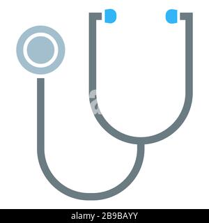 Isoliertes Stethoskop, Medizin und Kardiologie, Herzfrequenz und Puls Stock Vektor