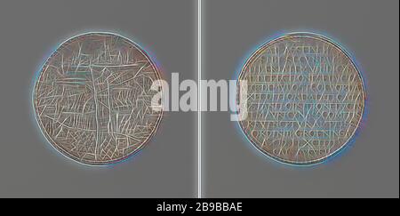 Erleichterung des Coevorden und Reduktion von Groningen, Silberne Medaille. Front: Blick auf die Stadt Groningen und die Belagerer. Reverse: Aufschrift, Groningen, Coevorden, Gerard van Bylaer, Dordrecht, 1594, Silber (Metall), markant (Metallverarbeitung), d 5,2 cm × w 44,74 gr, von Gibon neu erdacht, Design von warmfröhlichem Leuchten von Helligkeit und Lichtstrahlen. Klassische Kunst mit moderner Note neu erfunden. Fotografie, inspiriert vom Futurismus, die dynamische Energie moderner Technologie, Bewegung, Geschwindigkeit und Kultur revolutionieren. Stockfoto