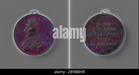 Piet Heines Tod für Dünkirchen, Iron Medal mit Trageauge. Vorderseite: Die Büste des Menschen im Inneren. Umgekehrt: Aufschrift, Dünkirchen, Pieter Pietersz. Heyn, Jean Henri Simon, Brüssel, 187 - 1834, Eisen (Metall), markant (Metallverarbeitung), l 4,9 cm × w 4,6 cm × w 49,33 gr, von Gibon neu vorgestellt, Design von warmfröhlichem Leuchten von Helligkeit und Lichtstrahlen. Klassische Kunst mit moderner Note neu erfunden. Fotografie, inspiriert vom Futurismus, die dynamische Energie moderner Technologie, Bewegung, Geschwindigkeit und Kultur revolutionieren. Stockfoto