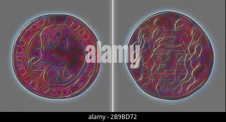 Philipp IV., König von Spanien, zählte Token auf Befehl der Stadt Brüggen, Kupfer-Medaille. Vorderseite: Die Büste des Menschen im Inneren. Umgekehrt: Wappen in Kartusche, flankiert von Löwen und Bären, Brüggen, Philipp IV. (König von Spanien), anonym, Belgien, 1640, Kupfer (Metall), auffallend (Metallverarbeitung), d 3,1 cm × w 5,51 gr, von Gibon neu vorstellbar, Gestaltung von warmem, fröhlichem Leuchten von Helligkeit und Lichtstrahlen. Klassische Kunst mit moderner Note neu erfunden. Fotografie, inspiriert vom Futurismus, die dynamische Energie moderner Technologie, Bewegung, Geschwindigkeit und Kultur revolutionieren. Stockfoto