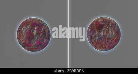 Die Ankunft von Maria Theresia in Paris zählte zu Ehren von Ludwig XVI. Und Maria Theresia, König und Königin von Frankreich, Kupfer-Medaille. Vorderseite: Zugewandte Bruststücke des Mannes mit Lorbeerkranz und Frau mit Krone innen. Rückwärts: königin auf dem Siegeswagen, abgeschnitten: Aufschrift, Paris, Louis XVI (König von Frankreich), Maria Theresia (Königin von Frankreich), anonym, Frankreich, 1660, Kupfer (Metall), auffallend (Metallverarbeitung), d 2,5 cm × w 45 gr, von Gibon neu vorgestellt, Design von warmem, fröhlichem Leuchten von Helligkeit und Lichtstrahlen. Klassische Kunst mit moderner Note neu erfunden. Von Futuri inspirierte Fotografie Stockfoto