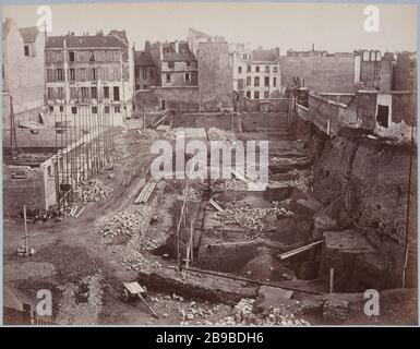 DAS LUTETIA-AMPHITHEATER Les arènes de Lutèce. Paris (Vème arr.), 25 août 1870. Paris, musée Carnavalet. Stockfoto