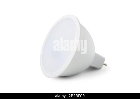 LED-Lampe für einen Scheinwerfer, der auf weiß isoliert ist Stockfoto