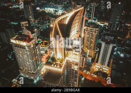 Bangkok Luftbild, über Sukhumvit und Thonglor Bezirk in Thailand Stockfoto