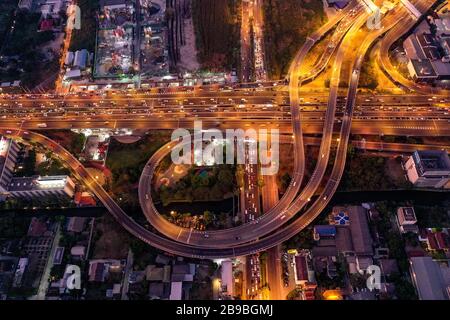 Bangkok Luftbild, über dem Bezirk Ekkamai in Thailand Stockfoto