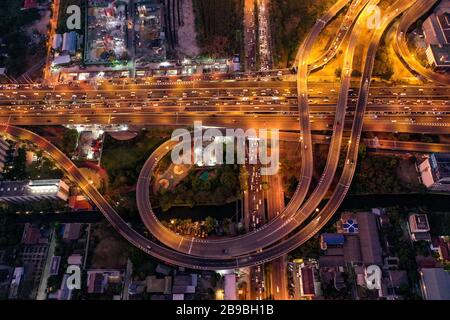 Bangkok Luftbild, über dem Bezirk Ekkamai in Thailand Stockfoto