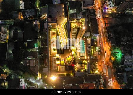 Bangkok Luftbild, über dem Bezirk Ekkamai in Thailand Stockfoto