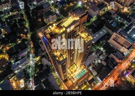 Bangkok Luftbild, über dem Bezirk Ekkamai in Thailand Stockfoto