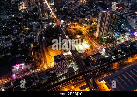 Bangkok Luftbild, über dem Bezirk Ekkamai in Thailand Stockfoto
