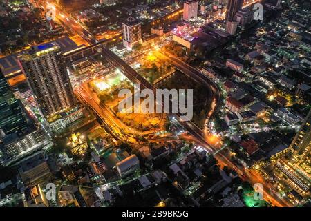 Bangkok Luftbild, über dem Bezirk Ekkamai in Thailand Stockfoto