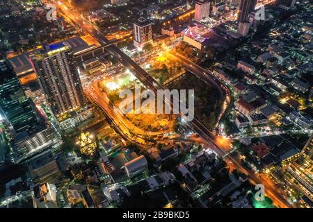 Bangkok Luftbild, über dem Bezirk Ekkamai in Thailand Stockfoto