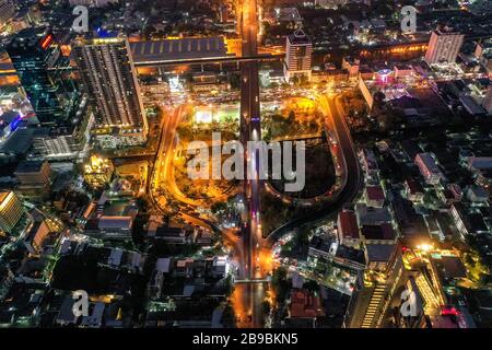 Bangkok Luftbild, über dem Bezirk Ekkamai in Thailand Stockfoto