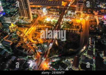 Bangkok Luftbild, über dem Bezirk Ekkamai in Thailand Stockfoto