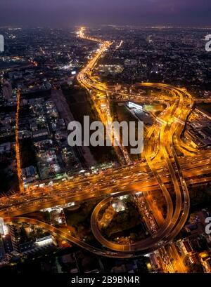 Bangkok Luftbild, über dem Bezirk Ekkamai in Thailand Stockfoto