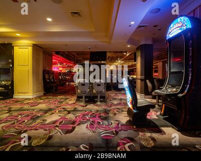 Las Vegas, MAR 23, 2020 - Innenansicht des geschlossenen Flamingo-Casinos Stockfoto