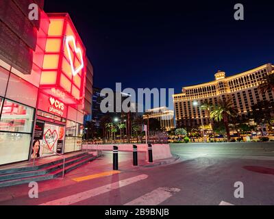 Las Vegas, MAR 23, 2020 - spezielles Stadtbild der Dämmerung des berühmten Strip Stockfoto