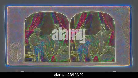 Drei Uhr morgens. Trois heures du matin!!, The London Stereoscopic Company, 1855-1865, von Gibon neu vorgestellt, Design von warmem, fröhlichem Leuchten von Helligkeit und Lichtstrahlen. Klassische Kunst mit moderner Note neu erfunden. Fotografie, inspiriert vom Futurismus, die dynamische Energie moderner Technologie, Bewegung, Geschwindigkeit und Kultur revolutionieren. Stockfoto