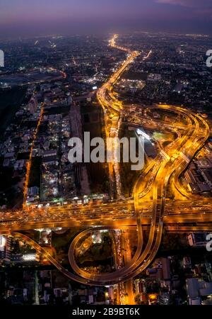 Bangkok Luftbild, über dem Bezirk Ekkamai in Thailand Stockfoto