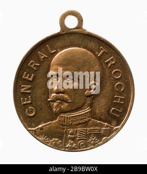 General Trochu (1815-1896), Mitglied der Regierung der nationalen Verteidigung, 1870-1871 (Dummy-Titel) Le Général Trochu (1815-1896), membre du gouvernement de la défense nationale. Laiton, entre 1870 und 1871. Paris, musée Carnavalet. Stockfoto