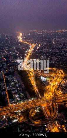 Bangkok Luftbild, über dem Bezirk Ekkamai in Thailand Stockfoto