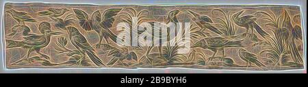 Pommes mit zwölf Vögeln, darunter ein Hopfenfriesen mit Vögeln (Serientitel), unten links ein Hopfen., Vögel, andere Vögel: Hoopoe, Nicolaes de Bruyn (auf Objekt erwähnt), 1581 - 1656, Papier, Gravur, h 34 mm Ã- w 167 mm, neu von Gibon, Design von warmem, fröhlichem Leuchten von Helligkeit und Lichtstrahlen. Klassische Kunst mit moderner Note neu erfunden. Fotografie, inspiriert vom Futurismus, die dynamische Energie moderner Technologie, Bewegung, Geschwindigkeit und Kultur revolutionieren. Stockfoto