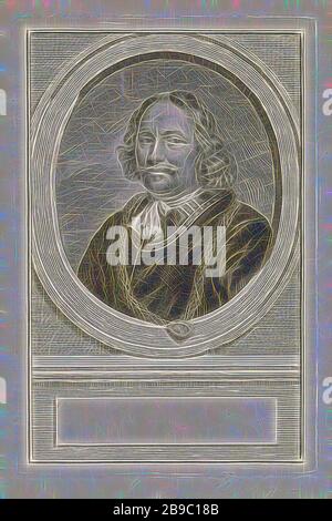 Porträt von Jan Corneliszoon Meppel, Büste links von Jan Corneliszoon Meppel in einem Oval. Das Porträt ruht auf einer Sockelplatte mit leerem Feld vor seinem Namen, Jan Corneliszoon Meppel, Jacob Houbraken, Amsterdam, 1747 - 1759, Papier, Gravur, h 180 mm × w 118 mm, von Gibon neu vorstellbar, Design von warmem fröhlichem Leuchten von Helligkeit und Lichtstrahlen. Klassische Kunst mit moderner Note neu erfunden. Fotografie, inspiriert vom Futurismus, die dynamische Energie moderner Technologie, Bewegung, Geschwindigkeit und Kultur revolutionieren. Stockfoto