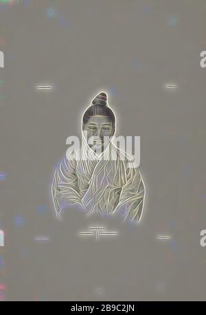 Porträt eines unbekannten Koreaners EIN Seemann (Titel auf Objekt) Koorai (Serientitel auf Objekt), das Thema wird frontal dargestellt. Er trägt eine leichte Jacke ohne Knöpfe. Er trägt einen Schnurrbart, einen kleinen Bart und hat einen Herd auf dem Kopf. Unter dem Porträt seines Berufs: sailor. Der Aufdruck ist links oben nummeriert: Nippon VII und rechts oben: TAB. VI, historische Personen ((voll-)Büstenporträt), asiatische Rassen und Völker, James Erxleben (auf Objekt erwähnt), 1830-2, Papier, 555 mm × w 380 mm, von Gibon neu vorgestellt, Design von warmem, fröhlichem Leuchten von Helligkeit und Lichtstrahlen. Klassisch ar Stockfoto