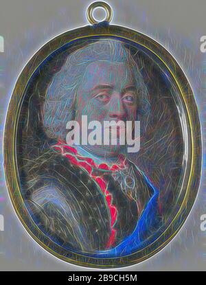 Porträt des Stadthalters William IV (1711-51), Prinz von Oranien-Nassau, Porträt von William IV (1711-51), Prinz von Oranien-Nassaus-Büste, rechts, in Rüstung. Teil der Sammlung von Porträtminiaturen, Willem IV (Prinz von Orange-Nassau), Jean-Etienne Liotard (zugeschrieben), Holland, 55-60, Elfenbein, Metall, Glas, h 5 cm × w 4 cm h 5,7 cm × w 4,2 cm × d 0,5 cm, von Gibon neu vorgestellt, Design mit warmem, fröhlichem Glanz von Helligkeit und Lichtstrahlen. Klassische Kunst mit moderner Note neu erfunden. Fotografie inspiriert von Futurismus, die dynamische Energie moderner Technologie, Bewegung, sp Stockfoto