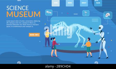 Innovative Landing Page Für Werbung Im Wissenschaftsmuseum Stock Vektor