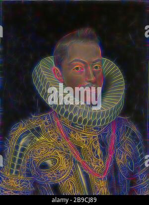 Porträt von Philipp III., König von Spanien, Porträt von Philipp III. (1578-1621), König von Spanien. Büste nach rechts, in Rüstung, um den Hals den Orden vom Goldenen Vlies. Philipp III. (König von Spanien), Frans Pourbus (II.) (Werkstatt von), Südniederland, c 1600, Kupfer (Metall), Ölfarbe (Farbe), h 28,5 cm × w 22,5 cm d 4,3 cm, von Gibon neu vorgestellt, Design von warmem, fröhlichem Leuchten von Helligkeit und Lichtstrahlen. Klassische Kunst mit moderner Note neu erfunden. Fotografie, inspiriert vom Futurismus, die dynamische Energie moderner Technologie, Bewegung, Geschwindigkeit und Kultur revolutionieren. Stockfoto