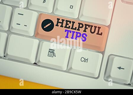Text zeichen Zeigt hilfreiche Tipps. Business Foto text Ratschläge gegeben hilfreiche Kenntnisse im Leben zu werden. Stockfoto
