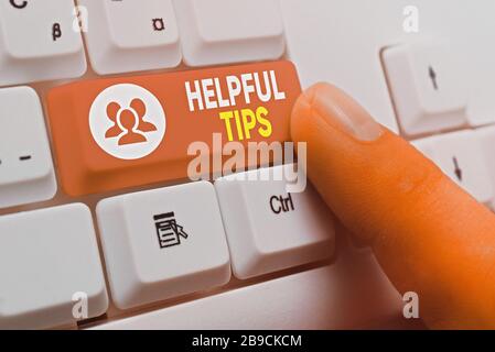Text zeichen Zeigt hilfreiche Tipps. Business Foto text Ratschläge gegeben hilfreiche Kenntnisse im Leben zu werden. Stockfoto