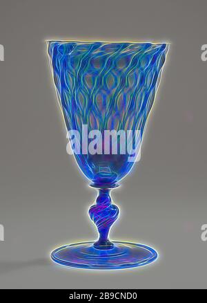 Goblet, façon de Venise, Niederlande (möglicherweise), Ende des 16. Oder frühen 17. Jahrhunderts, frei- und formgeblasenes, kobaltblaues Glas, 21,7 x 12,9 cm (8 9,16 x 5 1,16 Zoll, von Gibon neu erdacht, Design von warmem, fröhlichem Leuchten von Helligkeit und Lichtstrahlen. Klassische Kunst mit moderner Note neu erfunden. Fotografie, inspiriert vom Futurismus, die dynamische Energie moderner Technologie, Bewegung, Geschwindigkeit und Kultur revolutionieren. Stockfoto