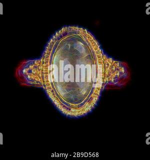 Ring, Römisches Reich, 250 - 400, Gold, Bergkristall, 2,9 × 2,5 cm (1 1,8 × 1 Zoll, von Gibon neu erdacht, Design von warmem, fröhlichem Leuchten von Helligkeit und Lichtstrahlen. Klassische Kunst mit moderner Note neu erfunden. Fotografie, inspiriert vom Futurismus, die dynamische Energie moderner Technologie, Bewegung, Geschwindigkeit und Kultur revolutionieren. Stockfoto